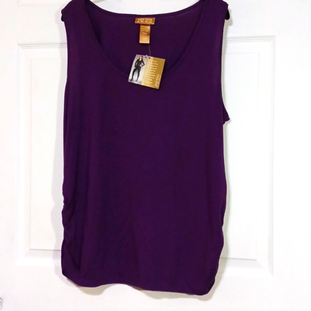 Miss Tina by Tina Knowles Women's Sleeveless Purple Top item #109